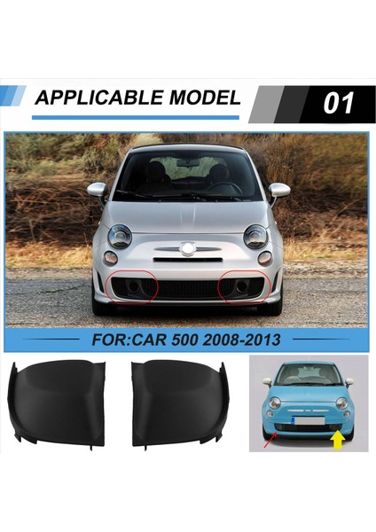 Araba Ön Tampon Kapağı 735455037 Fiat Için 735455039 500 2008-2013 Ön Tampon Alt Izgara Kapağı (Yurt Dışından) fırsatları