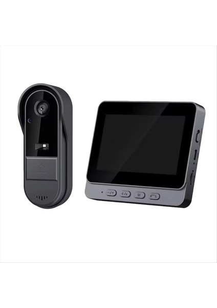 Intercom Doorbell Night Hd-Vision 4 3inch IPS Ekran Su Geçirmez Kapı Zili Kamerası Akıllı Ev Güvenlik Videosu Bell (Yurt Dışından)