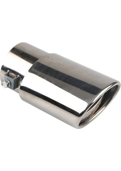 Araba Paslanmaz Çelik Parlak Gümüş Düz Egzoz Kuyruk Boğaz Yuvarlak Tüp Evrensel Uygun Araba Aksesuarları (Yurt Dışından)