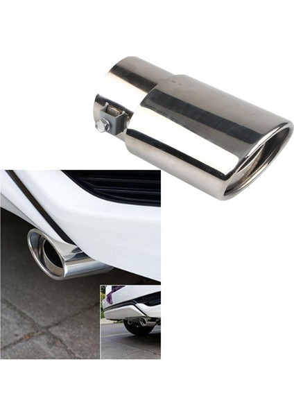 Araba Paslanmaz Çelik Parlak Gümüş Düz Egzoz Kuyruk Boğaz Yuvarlak Tüp Evrensel Uygun Araba Aksesuarları (Yurt Dışından) modelleri