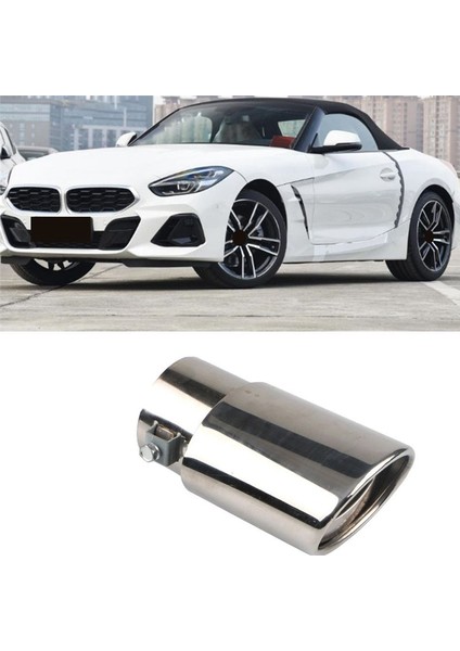 Araba Paslanmaz Çelik Parlak Gümüş Düz Egzoz Kuyruk Boğaz Yuvarlak Tüp Evrensel Uygun Araba Aksesuarları (Yurt Dışından) indirimleri