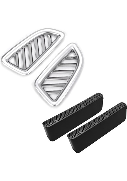 4 Pcs Araç Aksesuarları 2 Pcs Araç Koşulu Havalandırma Outlet ve 2 Pcs Gösterge Tablosu Klima Outlet Havalandırma Kapağı (Yurt Dışından)
