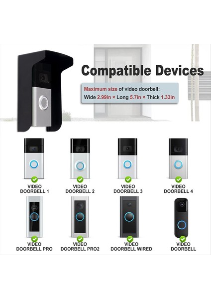 Kapı Zili Yağmur Örtüsü Hırsızlığı Önleyici Kapı Zili Kapısı Braketi Video Kapı Zili Kapak Braketi Için Delinmeyen Montaj Braketi (Yurt Dışından) modelleri