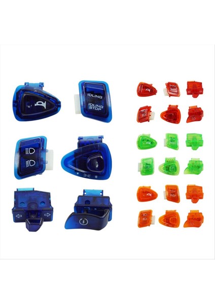 Gy6 50CC 125CC 150CC Atv Moped Scooter Motosiklet Başlıkları Hafif Korna Dimmer Tek Anahtar Düğmesi Yeşil (Yurt Dışından) fırsatları