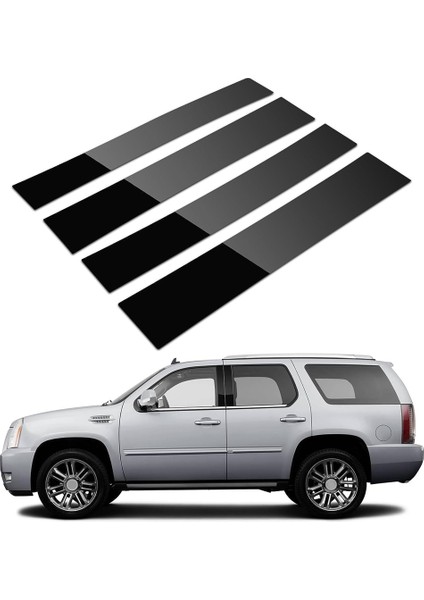 Araba Sütun Destekleri Kapı Pencere Trim Kalıpları Cadillac Escalade Için Anti Scratch Sticker 2007-2014 Aksesuarlar Parlak Siyah (Yurt Dışından)