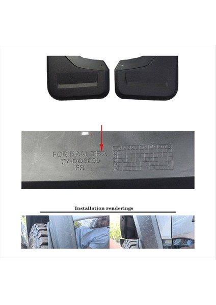 4pcs Araba Çamurlu Dodge Ram Trx 2022-2025 Çamur Koruma Seti (Yurt Dışından) modelleri