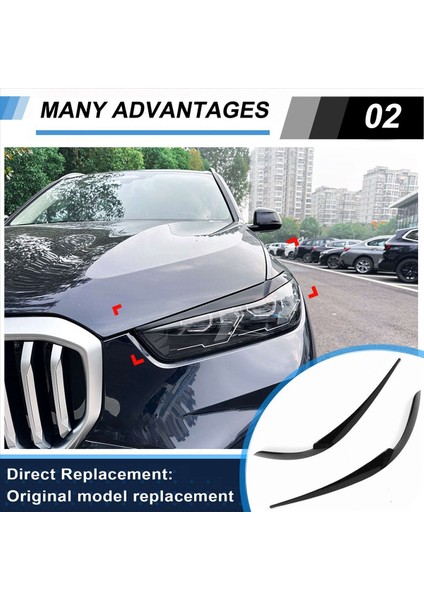 Li Abs Izgara Kapağı Döşeme Far Göz Kapakları Kaş Far Döşeme Araba Lambası Kaşı Bmw X5 X6 G05 G06 A (Yurt Dışından) indirimleri