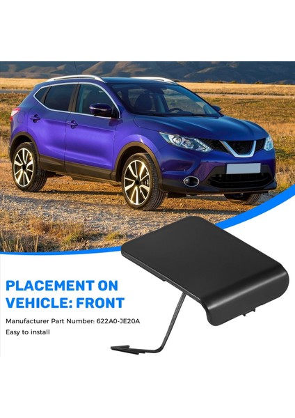 Nissan Qashqai 2008-2015 622A0-JE20A Için Ön Tampon Çekme Kanca Kapağı Kapak Muhafaza Kutusu (Yurt Dışından) modelleri