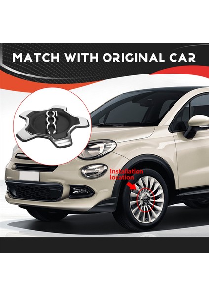 Araba Tekerlek Merkezi Kapak Kapağı 6AN69LXHAA 735626312 Fiat 500X 2016-2022 Toz Kapağı Araç Aksesuarları Siyah ve Gümüş (Yurt Dışından) fırsatları