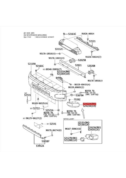 52422-35030 Toyota Fj Cruiser Için Sağ Ön Tampon Köşe Kapağı 2007-2014 Yan Uç Kapak Pad Koruyucu Kabuk 52422-35020 (Yurt Dışından) modelleri