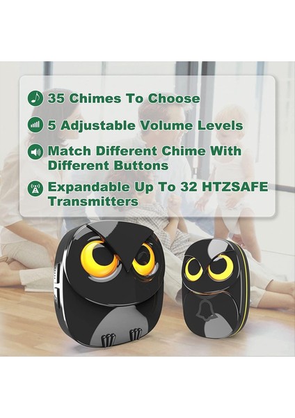 Açık Kablosuz Kapı Zili Alarmı Hoş Geldiniz Ev Kapı Zili Akıllı Akıllı Melodiler Alarm ile Işık-Us Fiş (Yurt Dışından) fiyatları