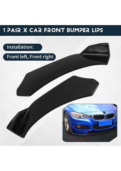 2pcs Evrensel Araba Ön Kürek Tamponu Dudak Ayırıcı Çene Abs Spoiler Siyah (Yurt Dışından) fırsatları