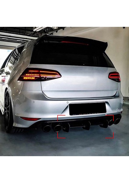 Golf Için 6x 7r Golf 7 R 2013-2016 Parlak Siyah Arka Tampon Difüzör Splitter Spinder Finler Trim (Yurt Dışından) indirimleri
