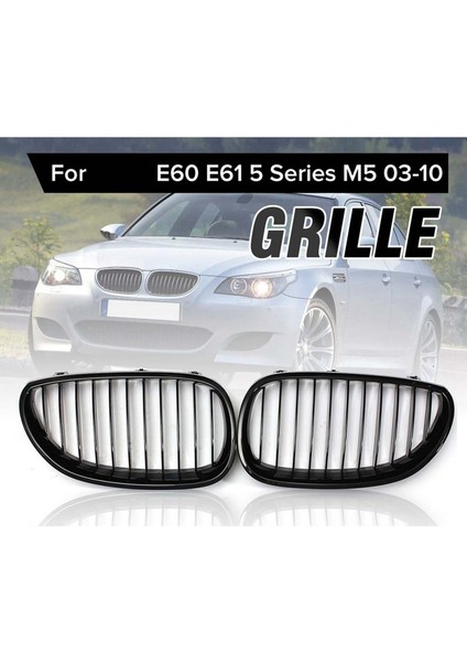 4x E60 Izgara Ön Böbrek Spor Bmw E60 E61 M5 525I 525XI 528I 528XI 530I 2003-2009 (Parlak Siyah) (Yurt Dışından) fırsatları