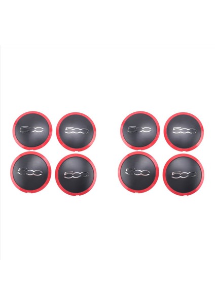 8pcs Fiat Için 133MM Hubcap 500 Tekerlek Merkezi Hub Kapakları Amblem Etiketi 68078419AC 68078421AC 51884863 Kırmızı (Yurt Dışından)