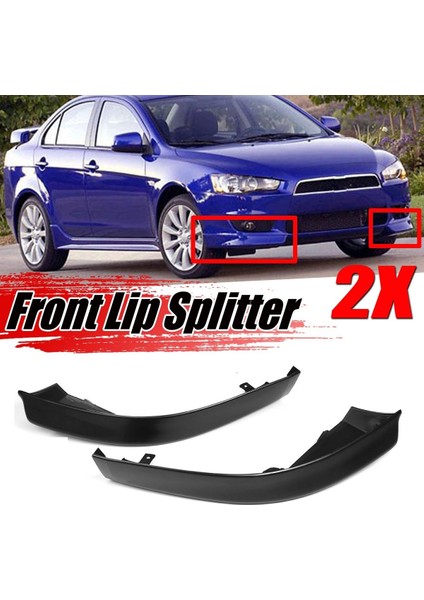 2pcs Araba Ön Tampon Ayırıcı Dudak Spoyler Gövde Kiti Difüzör Koruyucu Mitsubishi Lancer 2008-2018 (Yurt Dışından) fiyatları