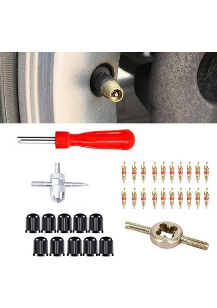 Araba Bisiklet Oluklu Tutmalı Lastik Valfi Kök Çekirdek Çekirdek Çekirdek Tornavida Lastik Onarım Takım Kiti Otomatik Motosiklet (Yurt Dışından) modelleri