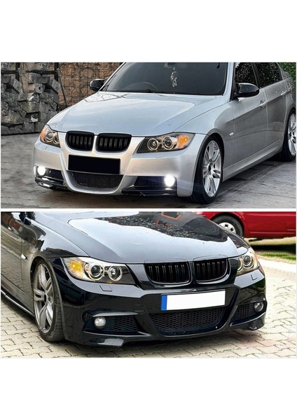 Ön Izgara Çift Çabuk Bmw 3 Serisi E90 E91 2005-2008 51137120008 51137120007 Mat Siyah (Yurt Dışından) fiyatları