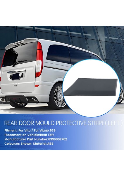 Yeni Sol Araba Arka Kapısı Kalıp Koruyucu Şerit Stil Kalp Sopaları Viano Için Mercedes Vito Için Trim Şeridi 639 (Yurt Dışından) fırsatları