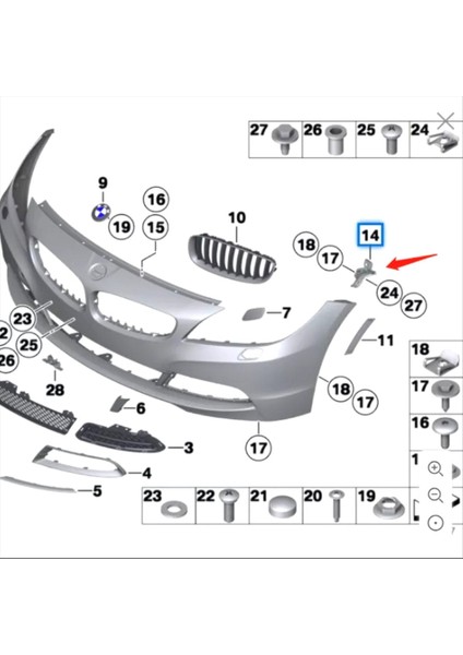 Sol ve Sağ Ön Tampon Tutucu Braket Tutucu Bmw E89 Z4 2009-2016 51117192157 51117192158 (Yurt Dışından) modelleri