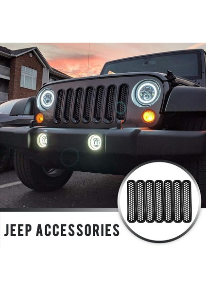 Petek Mesh Ön Izgara Ekleri 1997-2006 Jeep Wrangler Tj &amp Unlimited - (7 Adet) (Yurt Dışından) fırsatları