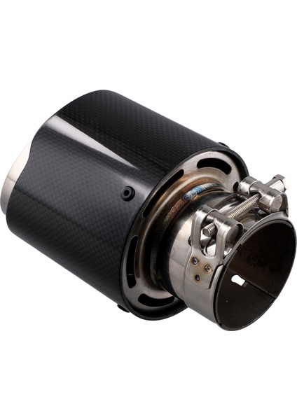 Araç Parlak Karbon Fiber Egzoz Ucu 60-101MM Evrensel Araba Egzoz Borusu Modifikasyonu Kuyruk Boğaz Klipsli Kuyruk Borusu (Yurt Dışından)