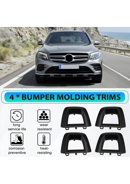 4pcs Siyah Ön Tampon Yan Spoiler Trim 2538856300 2538856400 2538856700 2538856800 Mercedes Için X253 C253 Glc 16-19 (Yurt Dışından) modelleri