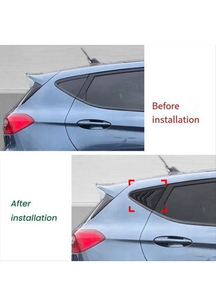Araba Arka Üçgen Pencere Panjur Panjurları Panjurlar Ford Fiesta Mk8 2018+ Parlak Siyah Için Kapak Kaplama (Yurt Dışından) modelleri