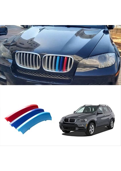1set Araba 3 Renkli Ön Böbrek Havası Izgara Radyatör Izgara Kapak Bmw X5 E70 X6 E71 2008-2013 (Yurt Dışından) modelleri
