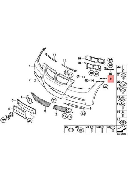 51117134097 For-Bmw 3 Serisi E90 E90N E91 Lcı Bracket Montaj Bakımı Ön Sağa (Yurt Dışından) fiyatları