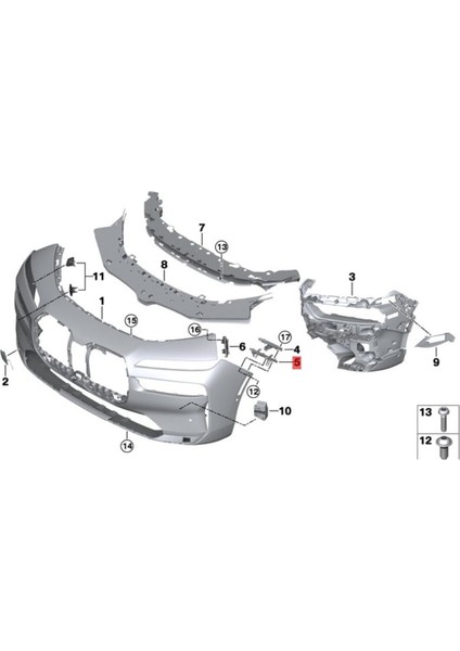 Ön Tampon Kılavuzu Sağ Taraf Bracket Parçası 51119464050 Bmw 7 Serisi G70 2022-2024 Tampon Sabitleme Klibi (Yurt Dışından) fırsatları