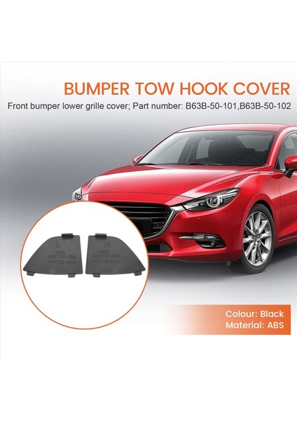 B63B-50-101 B63B-50-102 Araç Ön Alt Tampon Çekme Hook Göz Kapağı Mazda Için Izgara Kapakları 3 2017-2018 (Yurt Dışından) fırsatları