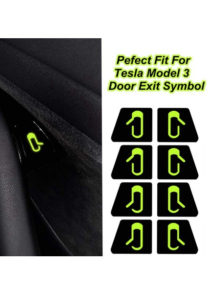 8pcs/tesla Için Set Model 3 Araba Kapısı Açık Çıkış Etiketi Aydınlık Düğme Çıkartma Kiti (Yurt Dışından) fiyatları