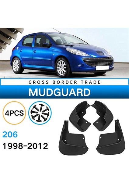 Peugeot 206 1998-2012 Çamurluk Çamurlar Çamurlu Flep Splash Muhafızları Çamur Araba Tekerlek Aksesuarları Kapak (Yurt Dışından) modelleri