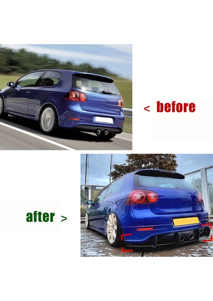 Vw Golf Için Mk5 R32 Arka Tampon Difüzör Spoıler Dudak Koruyucusu Ayırıcı Gövde Kiti Aksesuarları (Yurt Dışından) fırsatları