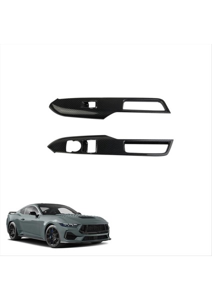 Ford Mustang 2024 Iç Aksesuarlar Için Kapı Penceresi Asansör Anahtarı Panel Kapak Döşeme Karbon Fiber (Yurt Dışından) indirimleri