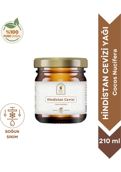 Hindistan Cevizi Yağı 210 Ml. %100 Saf
