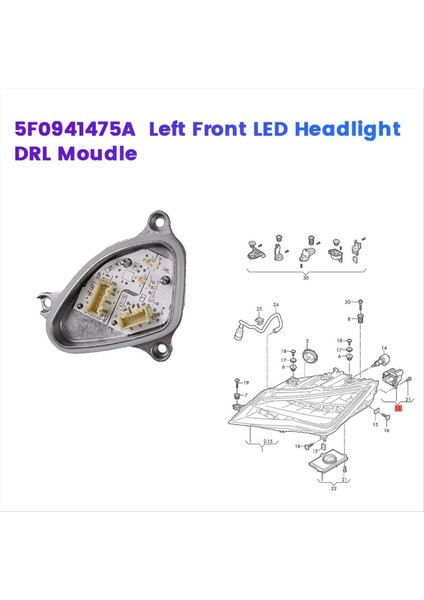 Sol Ön LED Far Drl Moule 5F0941475A Koltuk Leon Cupra 2017-2020 Gündüz Çalışma Işık Kaynak Ünitesi (Yurt Dışından) modelleri