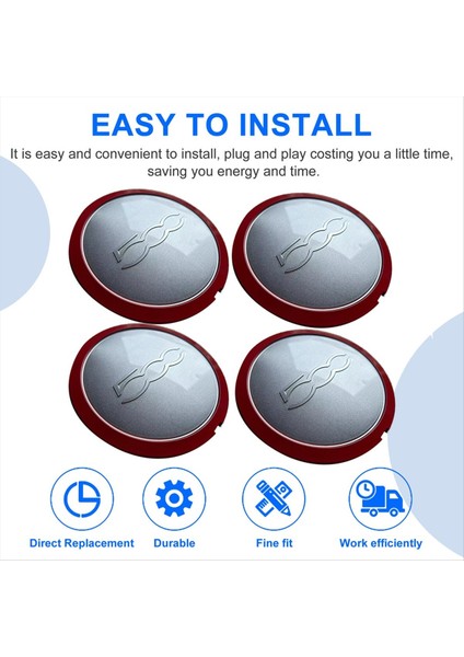 4pcs 133MM Fiat Için Hubcap 500 Tekerlekler Merkez Hub Kapakları Toz Kapağı 68078419AC 68078421AC (Yurt Dışından) modelleri