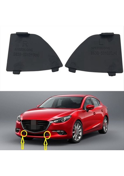 40X B63B-50-101 B63B-50-102 Araç Ön Alt Tampon Tow Hook Göz Kapağı Mazda Için Izgara Kapakları 3 2017-2018 (Yurt Dışından) indirimleri