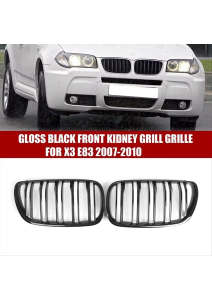 1paır Araç Ön Bağlannız Izı Tarafları Bmw Için Parlak Siyah Kaput Izgara X3 E83 Dizel Petrol Suv 2007-2010 Yarış Izgara (Yurt Dışından) indirimleri