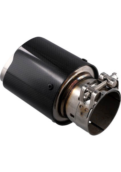 Araç Parlak Karbon Fiber Egzoz Ucu 60-89MM Evrensel Araba Egzoz Borusu Modifikasyonu Kuyruk Boğaz Klipsli Kuyruk Borusu (Yurt Dışından)