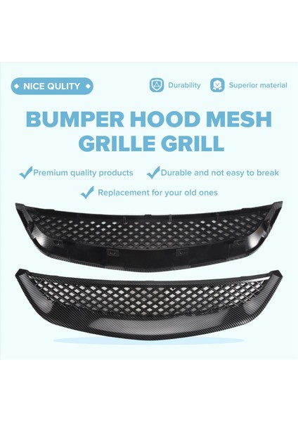 Honda Civic Em2 Es1 Için Jdm Karbon Fiber Ön Tampon Kaput Mesh Grille Izgara (Yurt Dışından) fırsatları