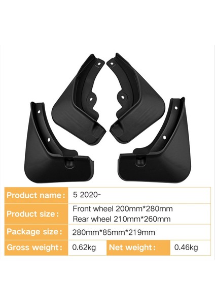 Hyundai Ioniq 5 2020+ Sıçrama Guard Fender Guard Dış Parçaları Için Araba Çamurluk Çamurlukları Araç Aksesuarları 4 Pcs (Yurt Dışından) indirimleri