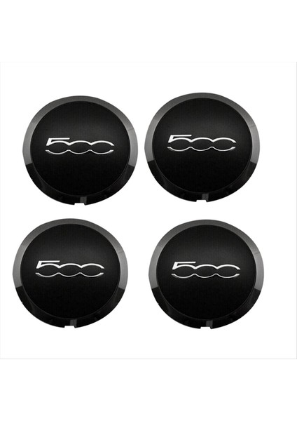 4pcs 133MM Fiat Için Hubcap 500 Tekerlekler Merkez Hub Kapakları 68078419AC 68078421AC Toz Kapağı 51884863 Siyah (Yurt Dışından)