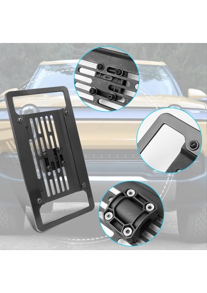 Rivian R1T R1S 2022-2024 Için Plaka Plakası Braketi Ön Çekme Kancaları Plaka Plakası Montaj Plakası Çerçevesi Ayarlanabilir (Yurt Dışından) fiyatları