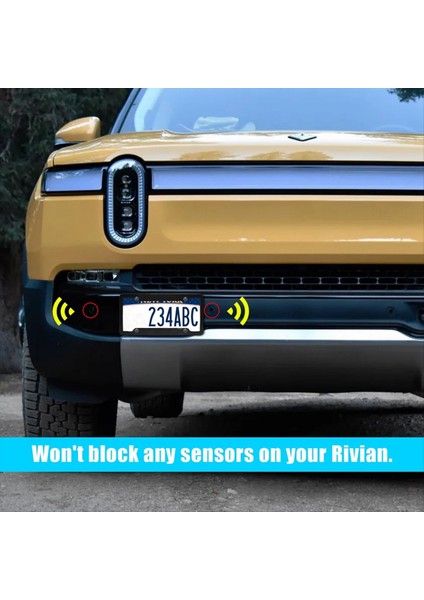 Rivian R1T R1S 2022-2024 Için Plaka Plakası Braketi Ön Çekme Kancaları Plaka Plakası Montaj Plakası Çerçevesi Ayarlanabilir (Yurt Dışından) fırsatları