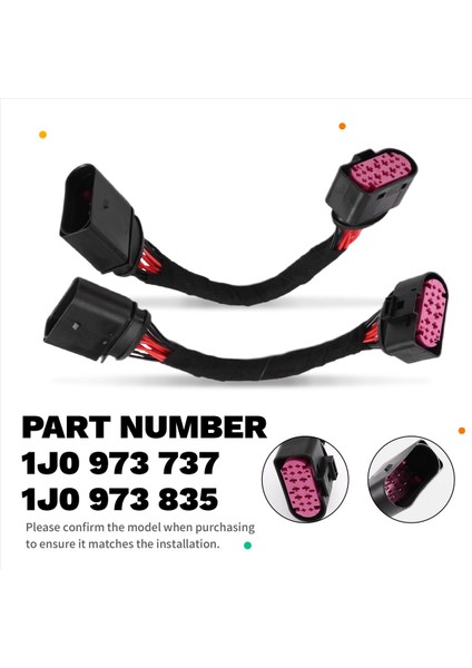 2pcs Xenon (14 Pin) Farlar Kablo Demeti Konnektör Fiş Adaptörü Audi Skoda Koltuğu 1j0 973 737 1j0 973 837 (Yurt Dışından) indirimleri