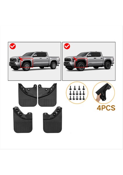 Toyota Tacoma Için Araba Çamur Fleps 2024 Çamurluk Çamur Koruma Flep Splash Flaps Aksesuarlar (Yurt Dışından) indirimleri