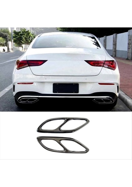 Egzoz Boru Kuyruk Kapağı Trim Tail Treat Benz Için Dekoratif Çerçeve Benz Cla Sınıfı C118 W118 CLA180 200 220 250 260 2020-2023 B (Yurt Dışından)